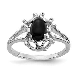14k White Gold Genuine Fine Jewelry Onyx Ring